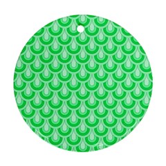 Awesome Retro Pattern Green Round Ornament (Two Sides) 