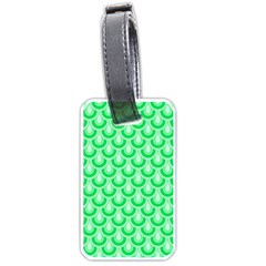 Awesome Retro Pattern Green Luggage Tags (One Side) 