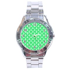 Awesome Retro Pattern Green Stainless Steel Men s Watch