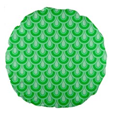Awesome Retro Pattern Green Large 18  Premium Round Cushions