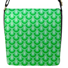 Awesome Retro Pattern Green Flap Messenger Bag (S)