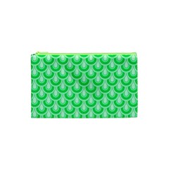 Awesome Retro Pattern Green Cosmetic Bag (xs) by ImpressiveMoments