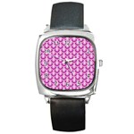 Awesome Retro Pattern Lilac Square Metal Watches Front