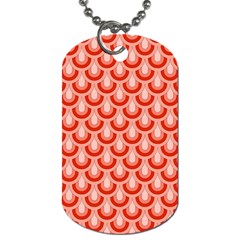 Awesome Retro Pattern Red Dog Tag (two Sides) by ImpressiveMoments