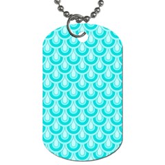 Awesome Retro Pattern Turquoise Dog Tag (two Sides) by ImpressiveMoments