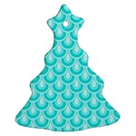 Awesome Retro Pattern Turquoise Christmas Tree Ornament (2 Sides) Front