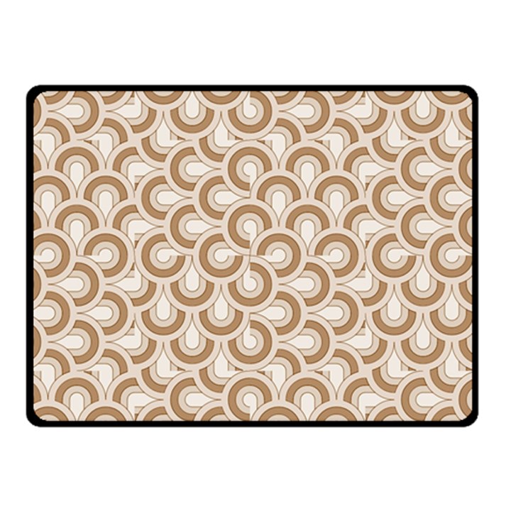 Retro Mirror Pattern Brown Double Sided Fleece Blanket (Small) 