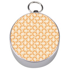 Retro Mirror Pattern Peach Silver Compasses by ImpressiveMoments