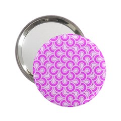 Retro Mirror Pattern Pink 2 25  Handbag Mirrors by ImpressiveMoments