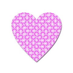 Retro Mirror Pattern Pink Heart Magnet by ImpressiveMoments