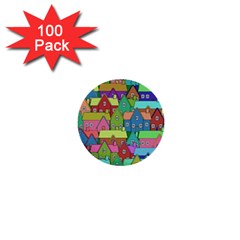 House 001 1  Mini Buttons (100 Pack) 