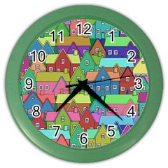 House 001 Color Wall Clocks by JAMFoto