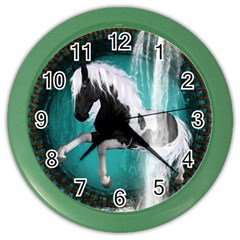 Beautiful Horse With Water Splash  Color Wall Clocks by FantasyWorld7