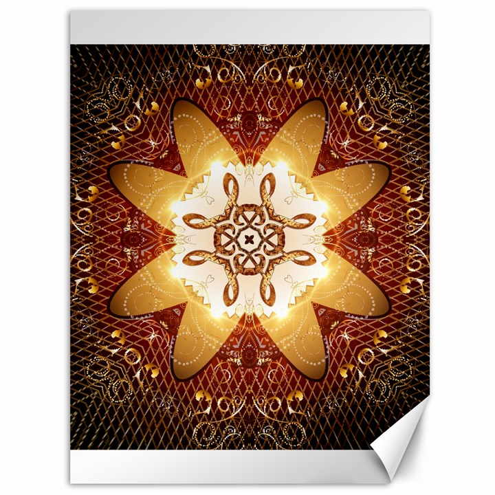 Elegant, Decorative Kaleidoskop In Gold And Red Canvas 36  x 48  