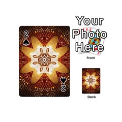 Elegant, Decorative Kaleidoskop In Gold And Red Playing Cards 54 (mini)  by FantasyWorld7