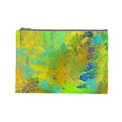 Abstract In Blue, Green, Copper, And Gold Cosmetic Bag (large) 