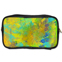 Abstract In Blue, Green, Copper, And Gold Toiletries Bags by digitaldivadesigns