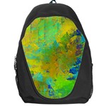 Abstract in Blue, Green, Copper, and Gold Backpack Bag Front