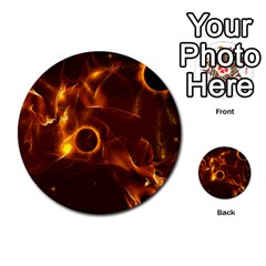 Fire And Flames In The Universe Multi-purpose Cards (round)  by FantasyWorld7