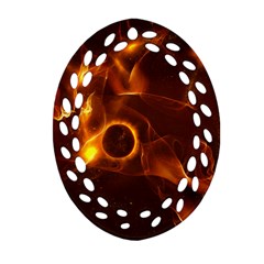 Fire And Flames In The Universe Ornament (oval Filigree)  by FantasyWorld7