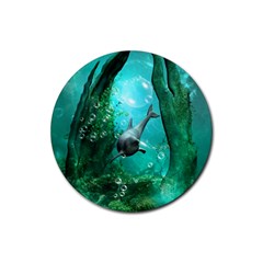 Wonderful Dolphin Rubber Coaster (Round) 