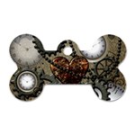 Steampunk With Heart Dog Tag Bone (Two Sides) Front