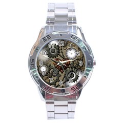 Steampunk With Heart Stainless Steel Men s Watch