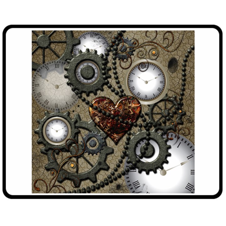 Steampunk With Heart Double Sided Fleece Blanket (Medium) 