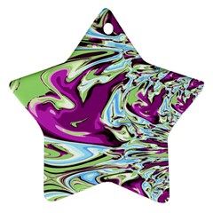 Purple, Green, and Blue Abstract Star Ornament (Two Sides) 