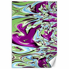 Purple, Green, and Blue Abstract Canvas 20  x 30  