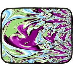 Purple, Green, and Blue Abstract Fleece Blanket (Mini)