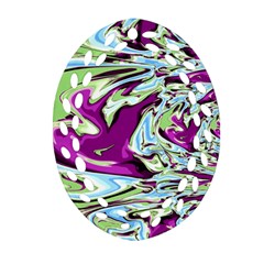 Purple, Green, And Blue Abstract Ornament (oval Filigree)  by digitaldivadesigns