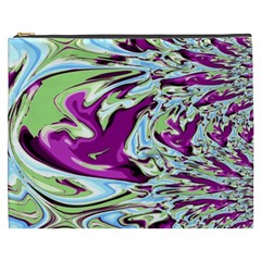 Purple, Green, and Blue Abstract Cosmetic Bag (XXXL) 