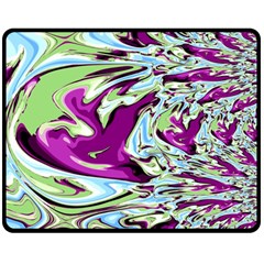 Purple, Green, and Blue Abstract Double Sided Fleece Blanket (Medium) 