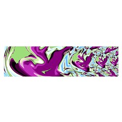 Purple, Green, and Blue Abstract Satin Scarf (Oblong)