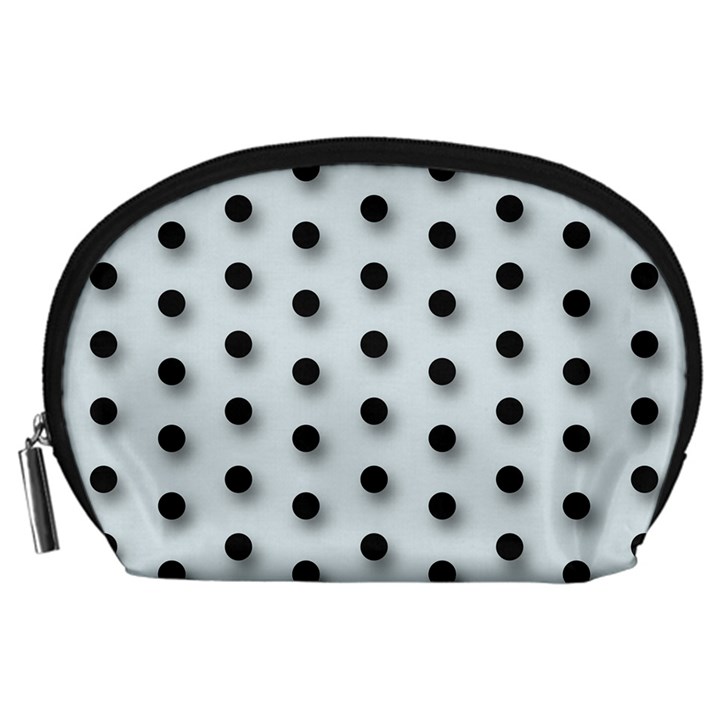 Black and white Polka-dot  Accessory Pouches (Large) 