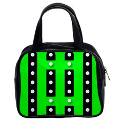 Florescent Green Polka-dot  Classic Handbags (2 Sides) by OCDesignss