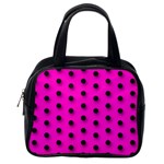 Hot Pink Black Polka-dot  Classic Handbags (One Side) Front