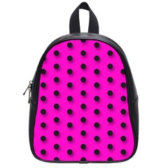 Hot Pink Black Polka-dot  School Bags (small) 