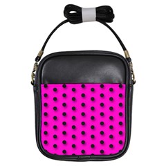 Hot Pink Black Polka-dot  Girls Sling Bags by OCDesignss