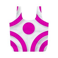 Florescent Pink White Abstract  Full Print Recycle Bags (m)  by OCDesignss