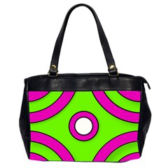 Neon Green Black Pink Abstract  Office Handbags (2 Sides) 