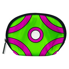 Neon Green Black Pink Abstract  Accessory Pouches (medium) 