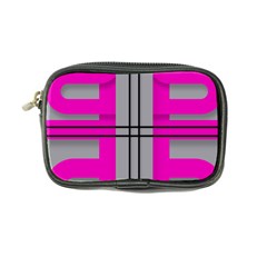 Florescent Pink Grey Abstract  Coin Purse