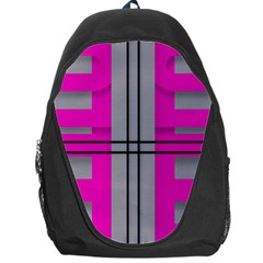 Florescent Pink Grey Abstract  Backpack Bag