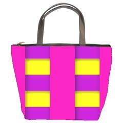 Florescent Pink Purple Abstract  Bucket Bags