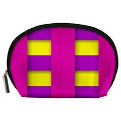 Florescent Pink Purple Abstract  Accessory Pouches (large) 