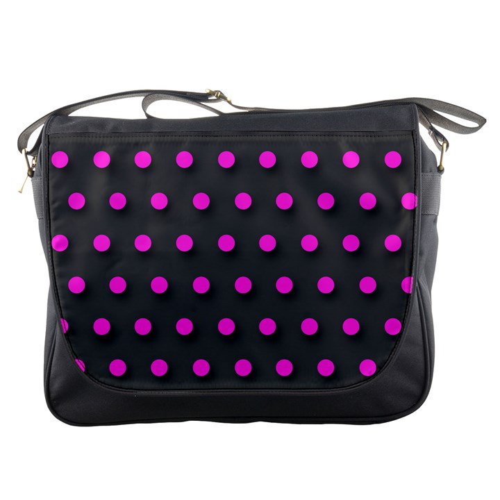 Pink Grey Polka-dot  Messenger Bags