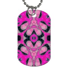 Pink Black Abstract  Dog Tag (two Sides) by OCDesignss