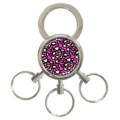 Pink Black Cheetah Abstract  3-ring Key Chains by OCDesignss